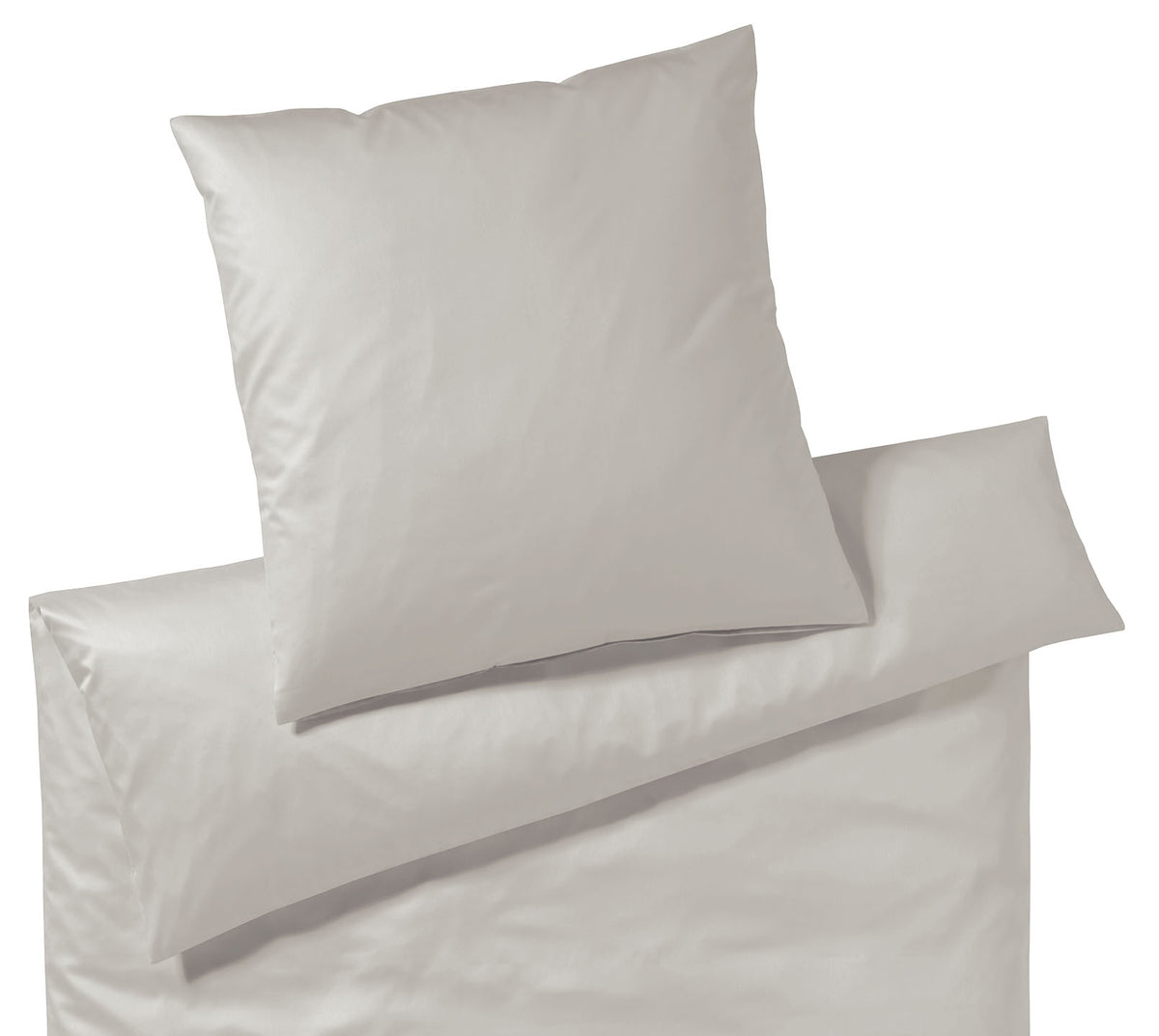 Uni Satin Bettwaesche Solid in Greige Uni Freisteller #farbe_Greige