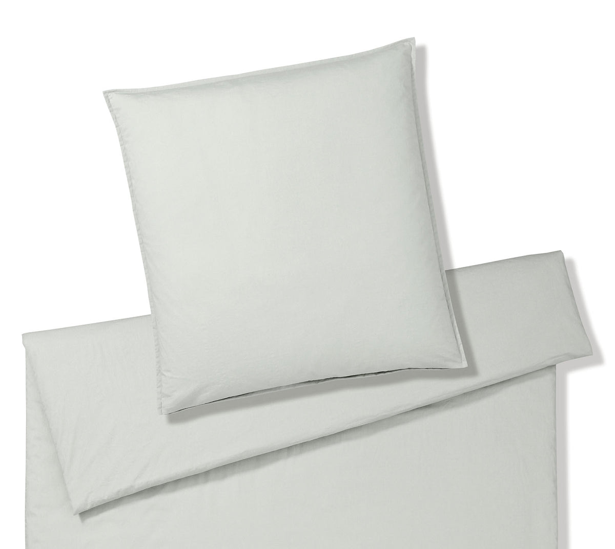 Washed Cotton Bettwaesche Crisp in Hellgruen Freisteller #farbe_Clay