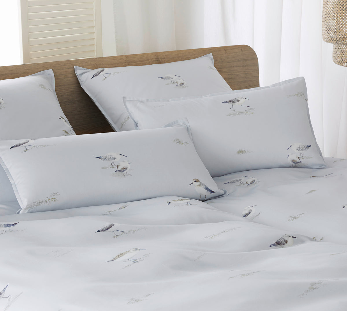 Satin Bettwäsche Sandpiper Strandläufer in Silbergrau Schlafzimmer #farbe_Sandpiper Silbergrau