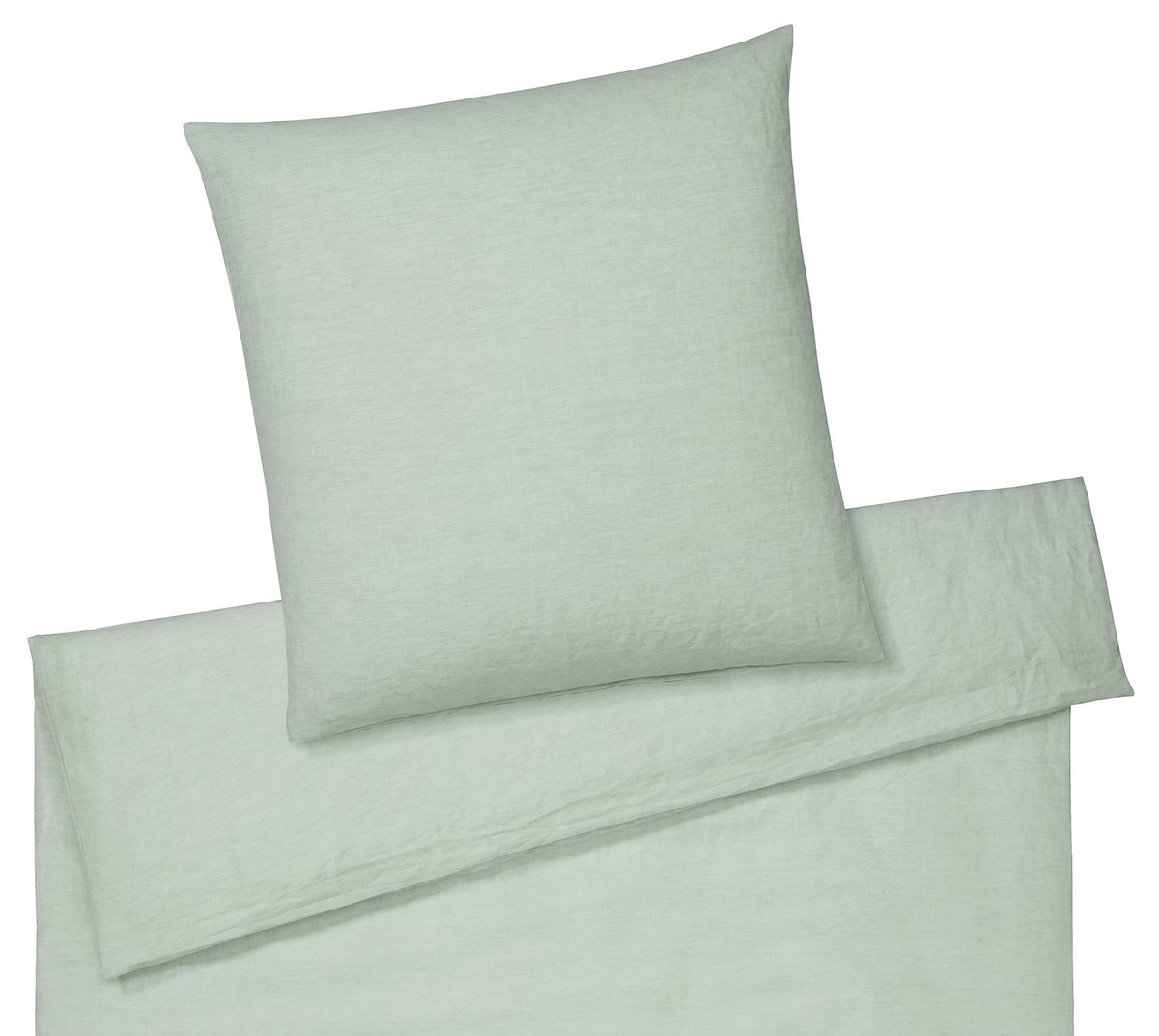 Halbleinen Bettwäsche Breezee in Pistazie Freisteller #farbe_Breezee Pistazie