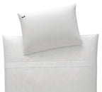 Kinderbettwäsche Jacquard White Stripe Weiß Uni Freisteller #farbe_Weiß