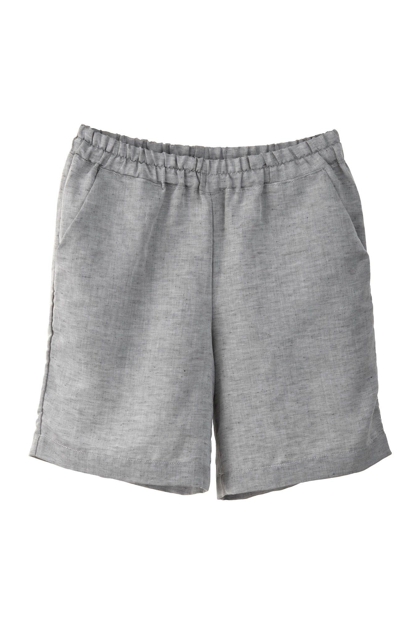 Halbleinen Homewear Shorts in Dunkelgrau Freisteller #farbe_Dunkelgrau 