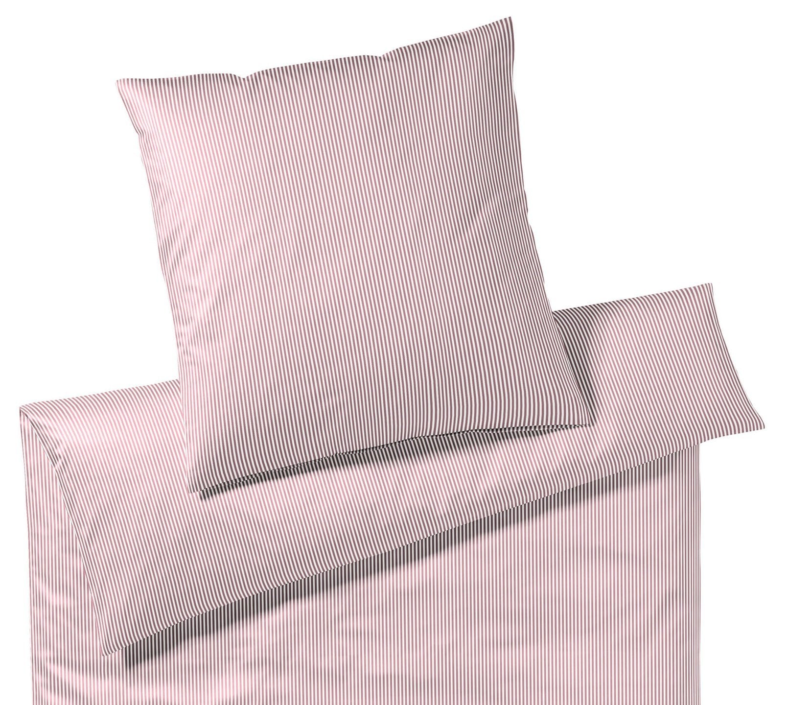 Jersey Bettwaesche Sister Stripe in Rose Streifen Freisteller #farbe_Rose