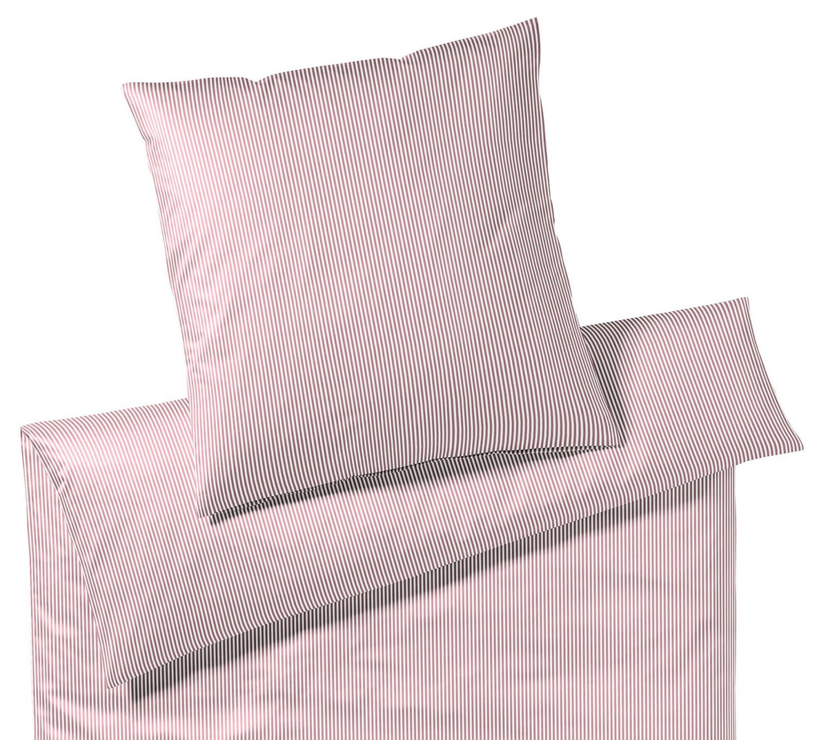 Jersey Bettwaesche Sister Stripe in Rose Streifen Freisteller #farbe_Rose