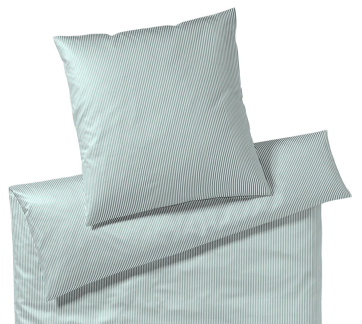 Jersey Bettwäsche Sister Stripe in Salbei Streifen Freisteller #farbe_Sister Stripe Salbei