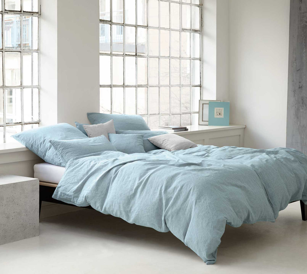 Leinen Bettwäsche Pure in Pastell-Grün Uni Schlafzimmer #farbe_Pastell-Grün