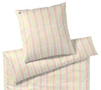 Mako-Batist Regenbogen Kinderbettwäsche Lucky Stripe in Regenbogen Streifen Pandabärstickmotiv Freisteller #farbe_Lucky Stripe Rainbow