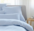 Satin Bettwäsche Hamburger Streifen in Blau Streifen Schlafzimmer #farbe_Blau-Weiß