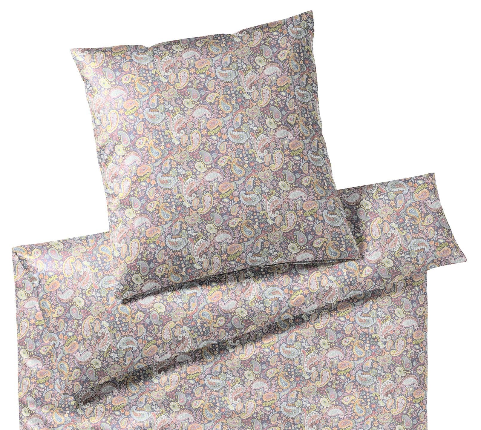 Seiden Satin Bettwaesche Fortune in Anthra Paisleymuster Freisteller #farbe_Fortune Anthra