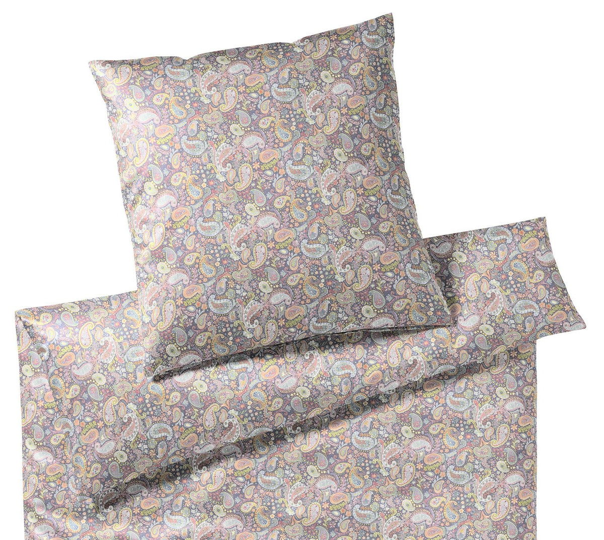 Seiden Satin Bettwaesche Fortune in Anthra Paisleymuster Freisteller #farbe_Fortune Anthra